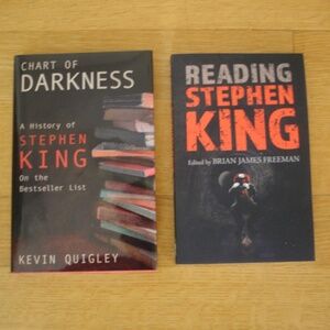 2 (NEW) BOOKS ABOUT STEPHEN KING: CHART OF DARKNESS HC & READING STEPHEN KING PB